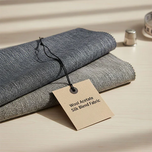 Tissu mélangé de soie et d'acétate de laine